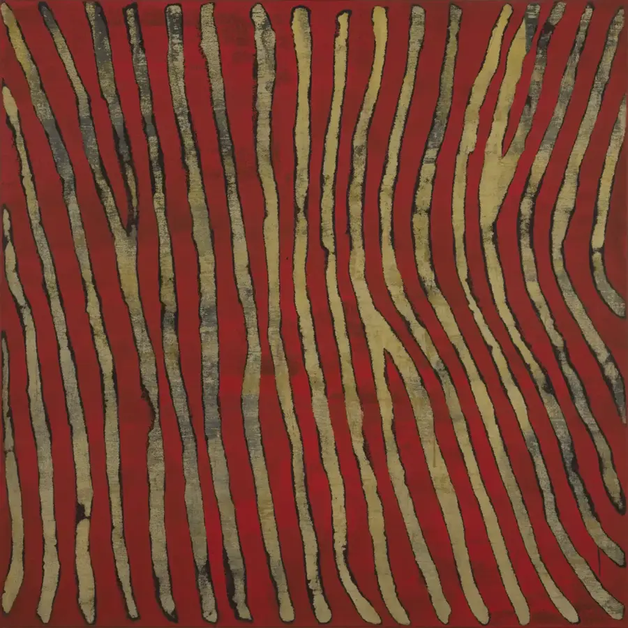 'River I, by Jaume Amigó, 2024 Acrylic on fabric, (150 x 150 cm)